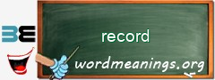 WordMeaning blackboard for record